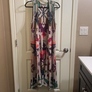 Long patterned cardigan from Anthropologie